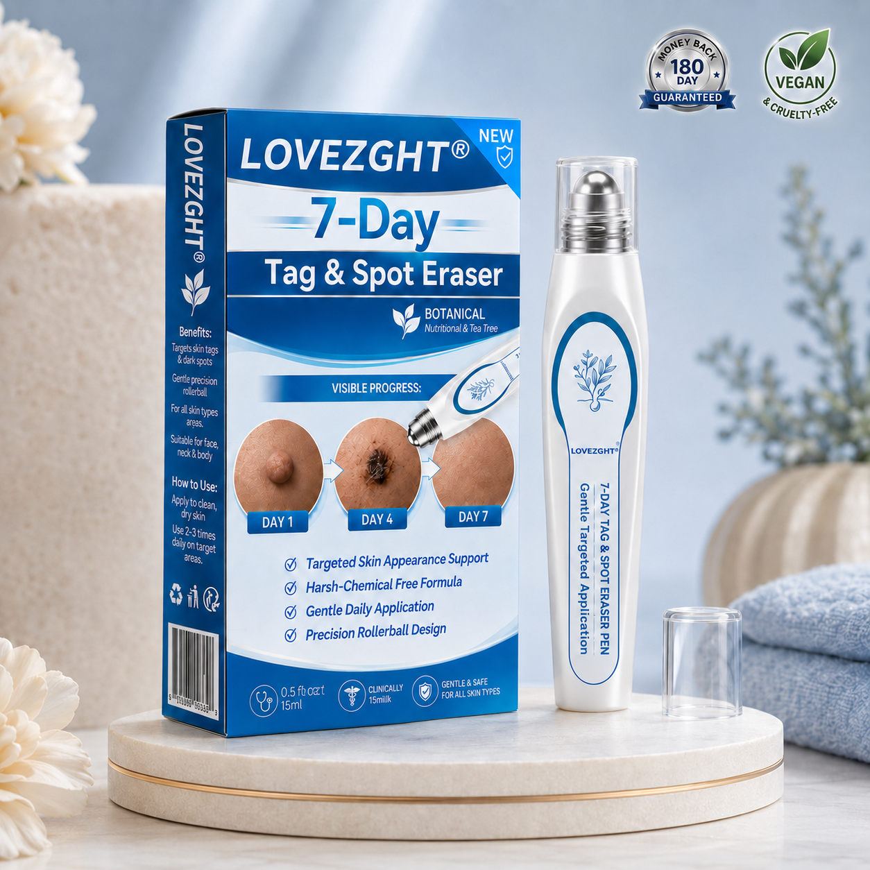 𝟕-𝐃𝒂𝘆 𝐒𝗸𝐢𝐧 𝐓𝒂𝗴 & 𝐒𝐩𝙤𝐭 𝐄𝐫𝒂𝐬𝙚𝐫 Painless & Scar-Free Advanced Imperfection Removal Rollerball Pen
